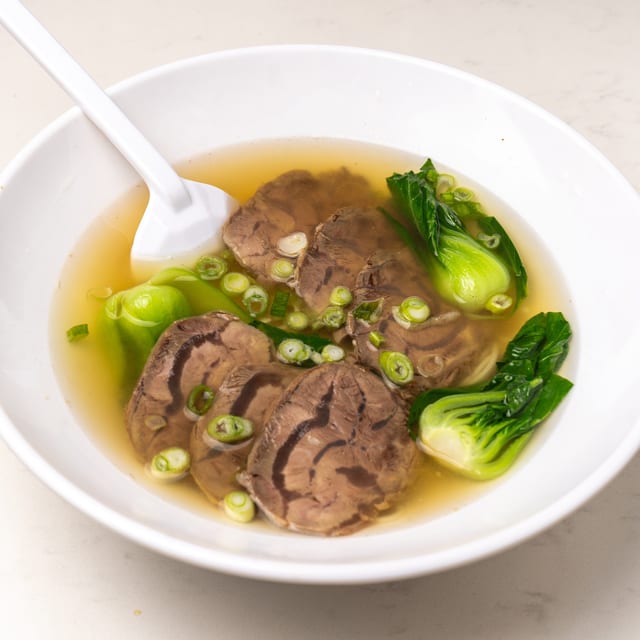 Brined Beef with Hand Pulled Noodle in Soup.