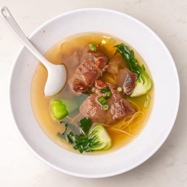 Char Siu with Hand Pulled Noodle in Soup.